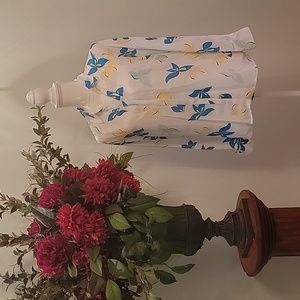 WORTHINGTON PETITE PL floral white long sleeve blouse